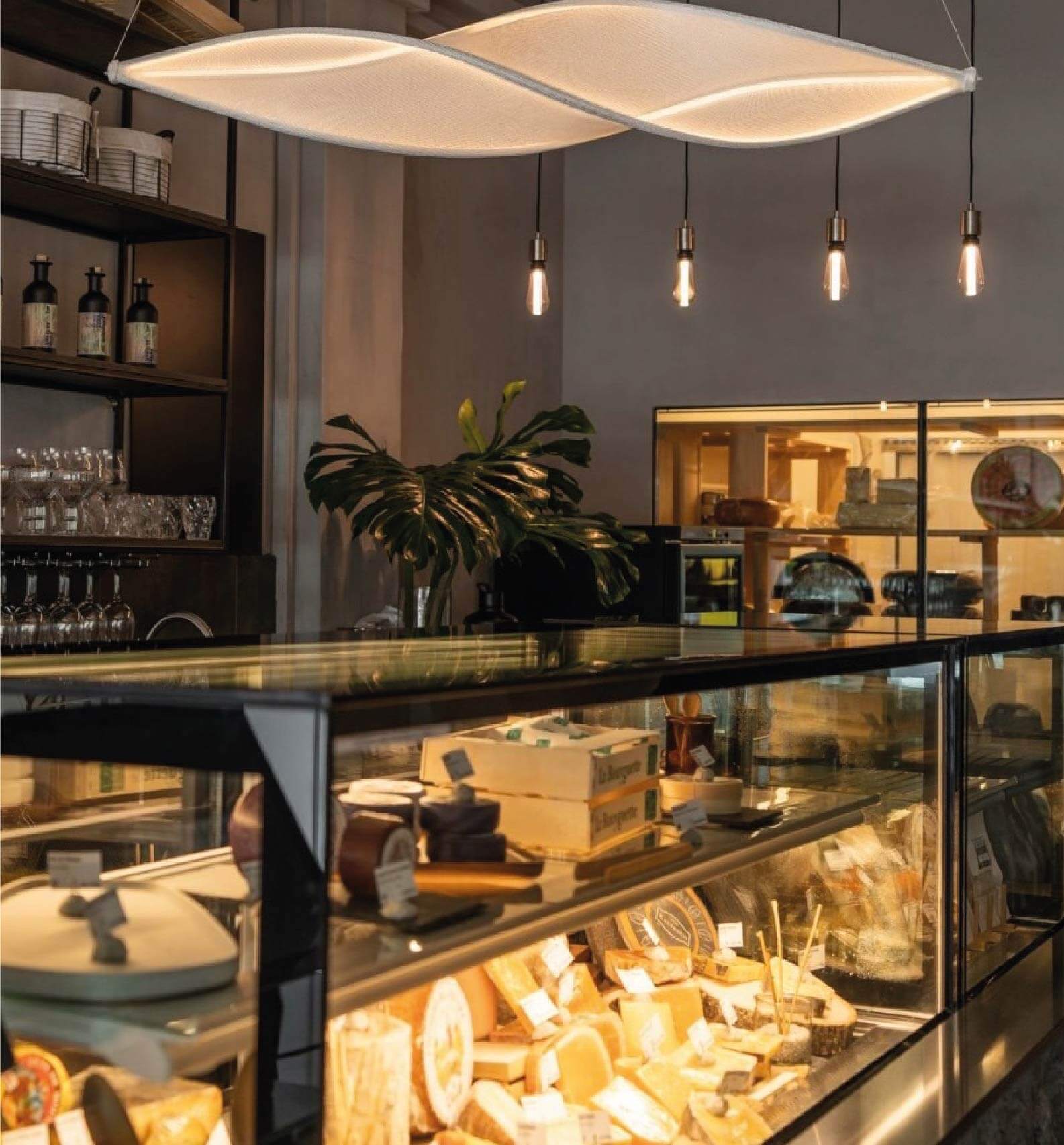 Shelves containing cheese