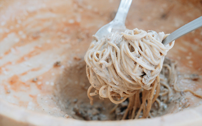 Creamy Carbonara In Cheese Wheel